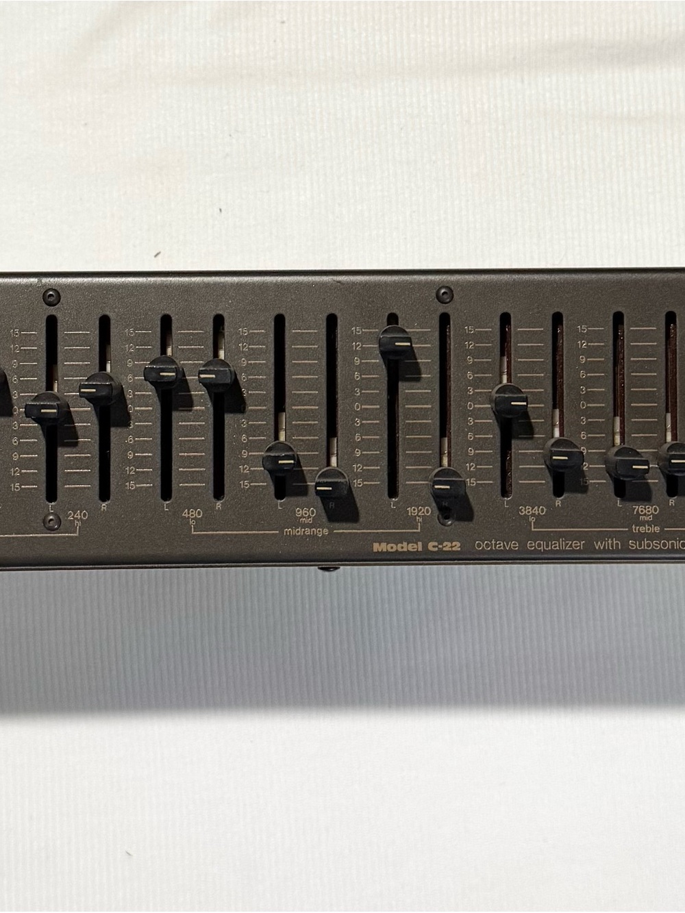 Vintage Rare Wood Audio Control Model C-22 Octave Equalizer Vertical Sliders